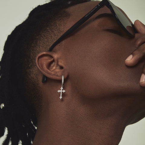 Cross Pendant Diamond Earrings Cross Pendant Diamond Earrings