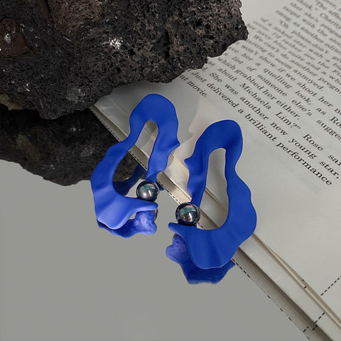 Klein Blue Pearl Earrings Klein Blue Pearl Earrings