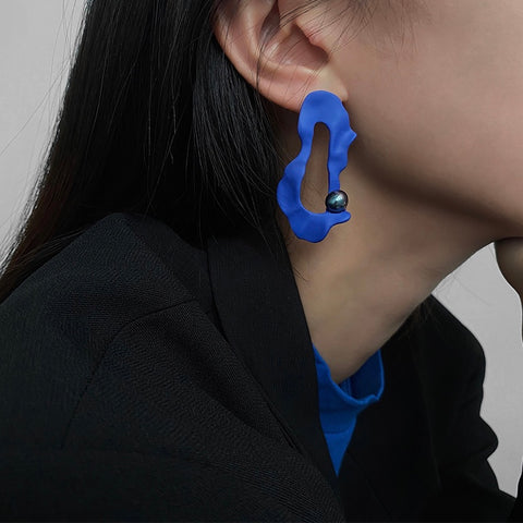 Klein Blue Pearl Earrings Klein Blue Pearl Earrings