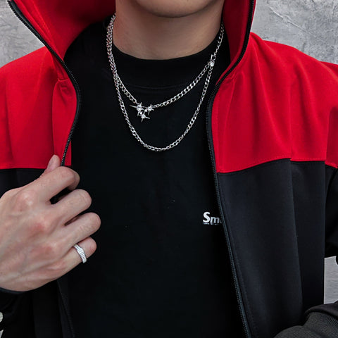 Double-Layered Four-pointed Star Necklace Double-Layered Four-pointed Star Necklace