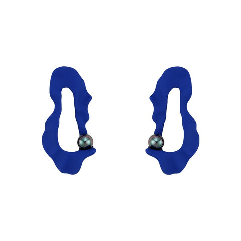 Klein Blue Pearl Earrings Klein Blue Pearl Earrings