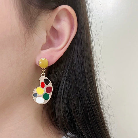 Art Supplies Asymmetrical Earrings